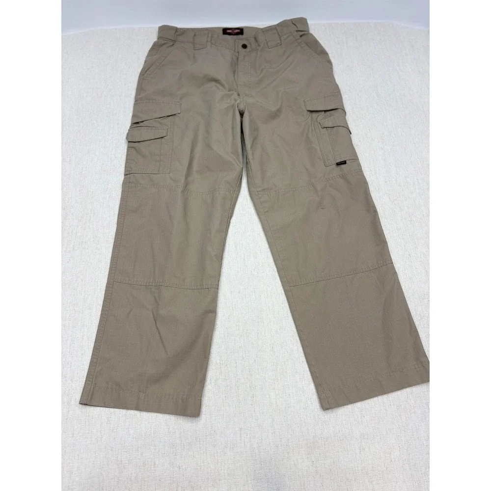 3x Tru-Spec 24-7 Series Mens Khaki Tan Ripstop Tactical Cargo Pants Size 36x30
